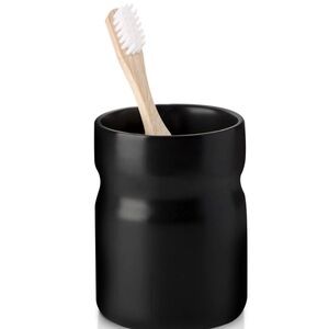 Nucookery Ceramic Toothbrush Holder Matt Black Anti-Slip Modern Bathroom
